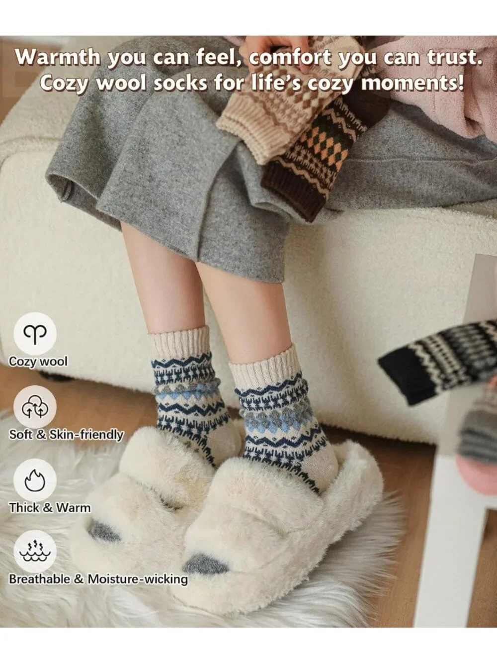 Cozy Winter Wool Socks for Women | Trendy Boot Socks | Perfect Gift Idea